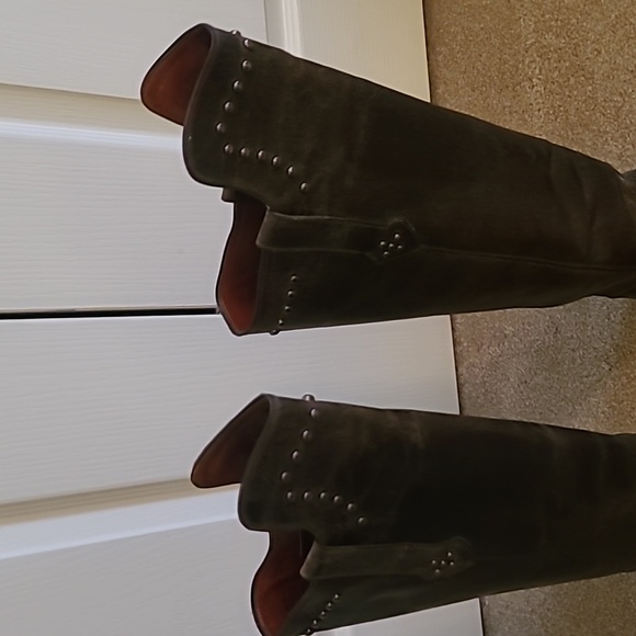 Lucchese Tan Leather Over the Knee Riding Boots Size 9 B w/ Box - Picture 4 of 15